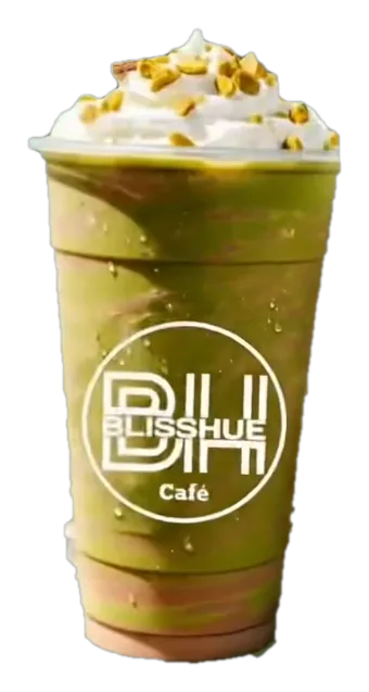 Blisshue cup photo showing Pistachio Cheesecake